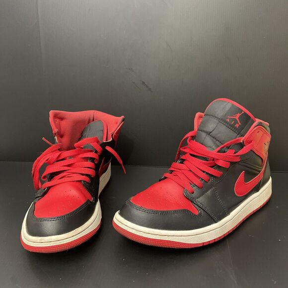 Jordan 1 Mid Alternate Bred 2022 Black/Red Men’s Size 10 - Picture 1 of 15
